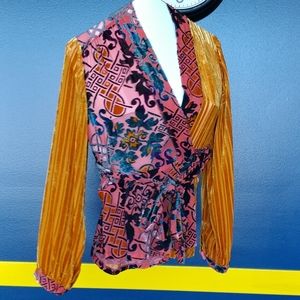 Velvet Wrap Blouse
